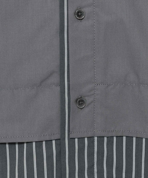 HARE（ハレ）の「レイヤードストライプシャツ(HARE)（シャツ/ブラウス・メンズ・ブラック/グレー/ブルー・FREE）」の22枚目の写真