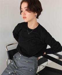 なめらか手触りカシミヤタッチクルーネックニット