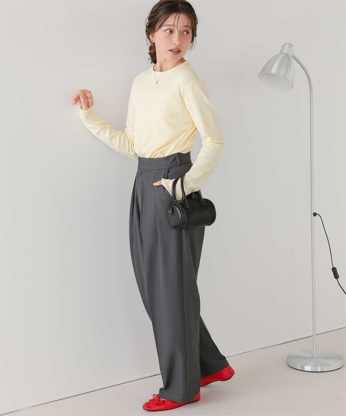 titivate(ティティベイト)の「なめらか手触りカシミヤタッチクルーネックニット(ニット/セーター・レディース・ネイビー/キャメル/ブラウン/レッド/ブラック/アイボリー/グレー・S/M/L)」の9枚目の写真