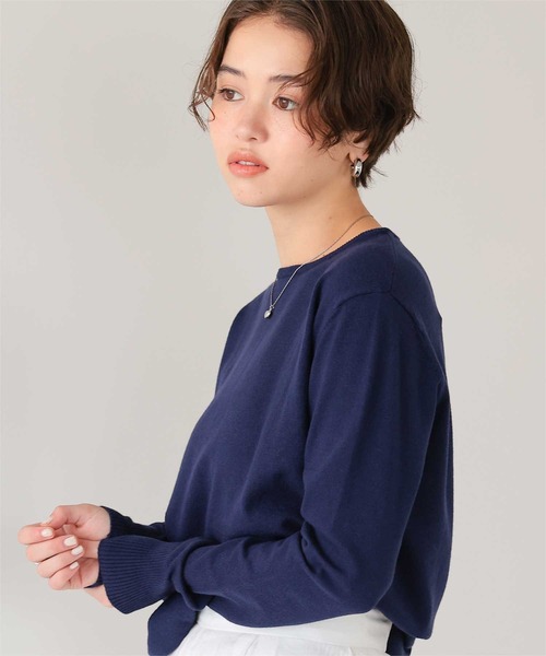 titivate(ティティベイト)の「なめらか手触りカシミヤタッチクルーネックニット(ニット/セーター・レディース・ネイビー/キャメル/ブラウン/レッド/ブラック/アイボリー/グレー・S/M/L)」の20枚目の写真