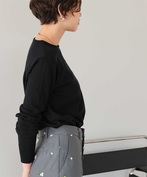 titivate(ティティベイト)の「なめらか手触りカシミヤタッチクルーネックニット(ニット/セーター・レディース・ネイビー/キャメル/ブラウン/レッド/ブラック/アイボリー/グレー・S/M/L)」の13枚目の写真