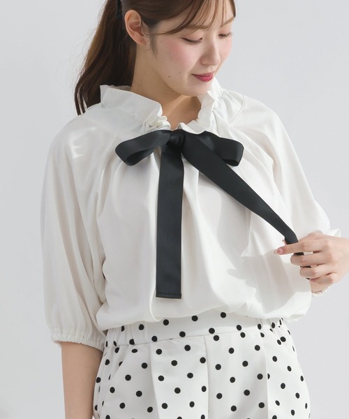 PICCIN（ピッチン）の「ザビエルカットソー（Tシャツ/カットソー・レディース・ブラック/オフホワイト・M）」の2枚目の写真