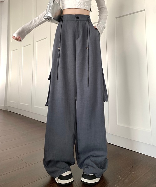アメリカ通販ファッション セール】サイドポケットワイドパンツ（スラックス）｜Songe パンツ