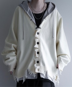専用極美品　CIVARIZEダブルジャガードダメージカーディガンFREE 黒髑髏 Y-3 (ワイスリー) グラフィックプリント ジッパーポケット付き