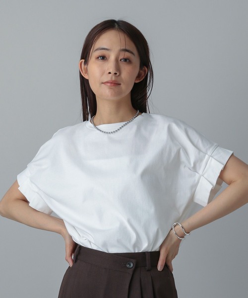 GLOBAL WORK(グローバルワーク)の「冷感タックスリーブ半袖/MATINEE LINE/496993(Tシャツ/カットソー・レディース・レッド/ブラック/ホワイト系その他2/チャコールグレー・LONG/REGULAR)」の16枚目の写真