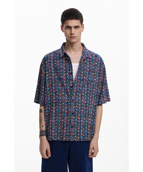 Desigual(デシグアル)の「エスニック柄半袖シャツ(シャツ/ブラウス・メンズ・ブルー・S/M/L/XL)」の9枚目の写真