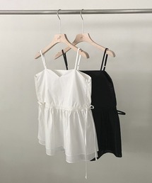 onum（オヌム）の「ウエストリボンフレアキャミトップス/ハートネックタンクトップブラウス（キャミソール）」