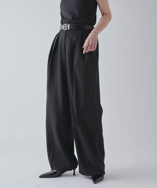 【新品】 Lui's スラックス　ストレート　パンツ　黒　メンズ Lui's スラックス ワイドストレートパンツ メンズ : ZOZOTOWN
