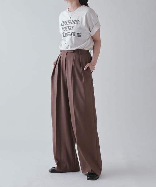 美品【Lui’s】ルイス(S)ワイドスラックス ストレート ストレッチ 日本製 ストレッチタックスラックス（スラックス）｜Lui's（ルイス）の