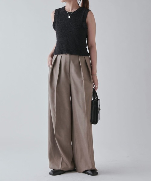 日本製レオナールストレッチロイヤルブルーエレガントパンツタックスラックスM ストレッチタックスラックス（スラックス）｜Lui's（ルイス）の