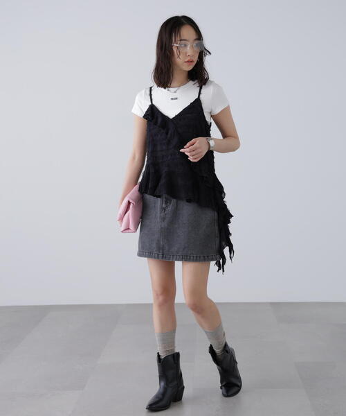 FREE'S MART（フリーズマート）の「フリンジシャギーアシメブラウス（シャツ/ブラウス・レディース・ブラック/ホワイト・FREE）」の8枚目の写真