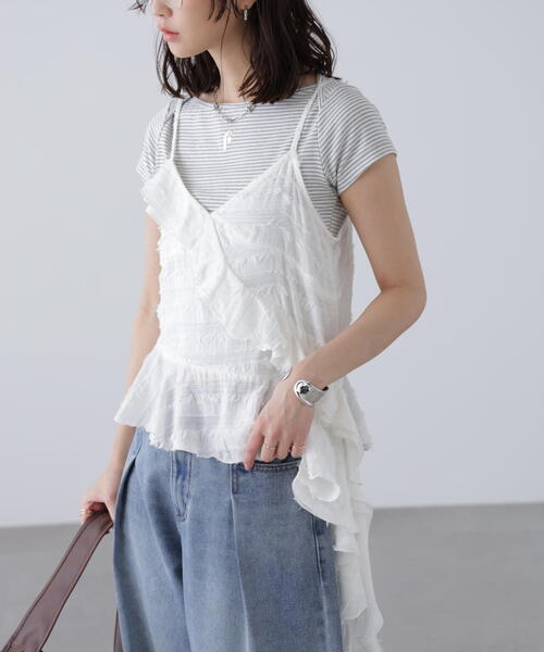 FREE'S MART（フリーズマート）の「フリンジシャギーアシメブラウス（シャツ/ブラウス・レディース・ブラック/ホワイト・FREE）」の11枚目の写真