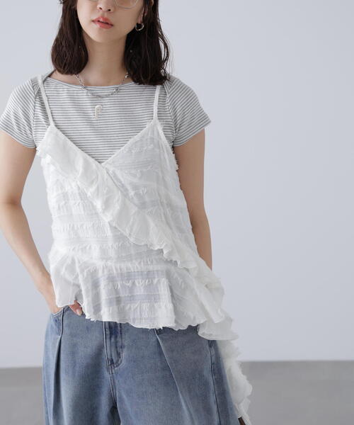 FREE'S MART（フリーズマート）の「フリンジシャギーアシメブラウス（シャツ/ブラウス・レディース・ブラック/ホワイト・FREE）」の12枚目の写真