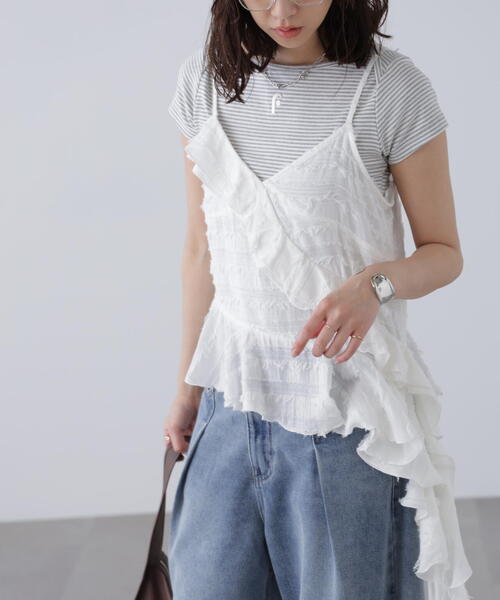 FREE'S MART（フリーズマート）の「フリンジシャギーアシメブラウス（シャツ/ブラウス・レディース・ブラック/ホワイト・FREE）」の13枚目の写真