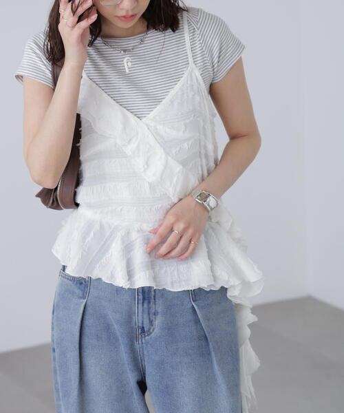 FREE'S MART（フリーズマート）の「フリンジシャギーアシメブラウス（シャツ/ブラウス・レディース・ブラック/ホワイト・FREE）」の14枚目の写真