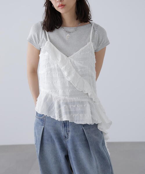 FREE'S MART（フリーズマート）の「フリンジシャギーアシメブラウス（シャツ/ブラウス・レディース・ブラック/ホワイト・FREE）」の15枚目の写真