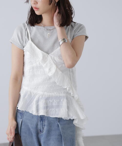 FREE'S MART（フリーズマート）の「フリンジシャギーアシメブラウス（シャツ/ブラウス・レディース・ブラック/ホワイト・FREE）」の16枚目の写真