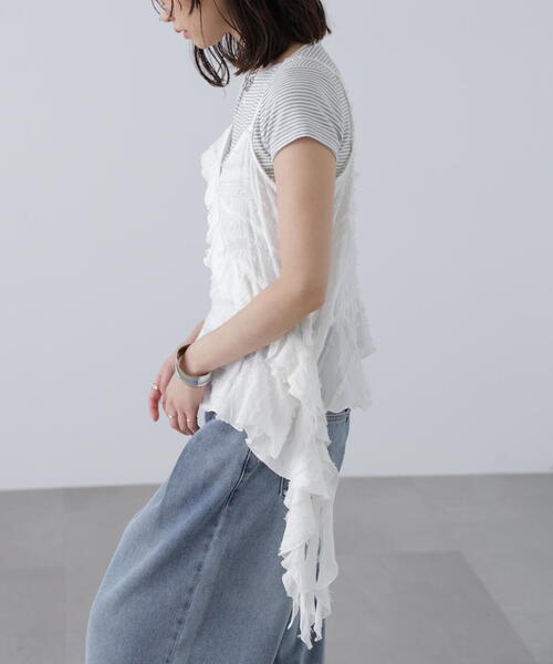 FREE'S MART（フリーズマート）の「フリンジシャギーアシメブラウス（シャツ/ブラウス・レディース・ブラック/ホワイト・FREE）」の22枚目の写真