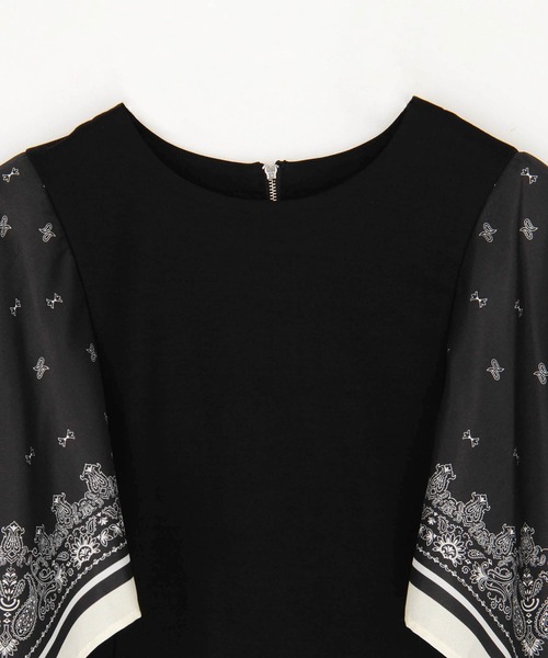 NICOLE white(ニコルホワイト)の「スカーフスリーブTシャツ(Tシャツ/カットソー・レディース・ブラック/オフホワイト・FREE)」の13枚目の写真