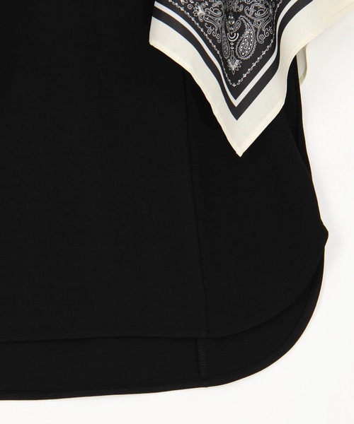 NICOLE white(ニコルホワイト)の「スカーフスリーブTシャツ(Tシャツ/カットソー・レディース・ブラック/オフホワイト・FREE)」の15枚目の写真