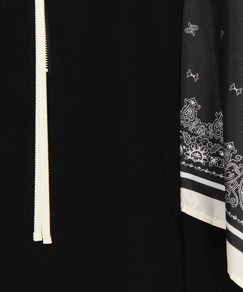 NICOLE white(ニコルホワイト)の「スカーフスリーブTシャツ(Tシャツ/カットソー・レディース・ブラック/オフホワイト・FREE)」の16枚目の写真