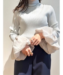 タフタバルーンスリーブコンビプルオーバー