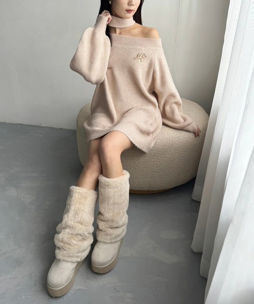 one after another NICE CLAUP（ワンアフターアナザーナイスクラップ）の「【新色追加】2wayフェイクムートンロングブーツ（ブーツ・レディース・オフホワイト/ライトベージュ/モカ・S/L/M）」の19枚目の写真