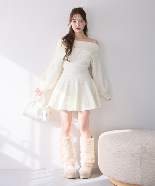 one after another NICE CLAUP（ワンアフターアナザーナイスクラップ）の「【新色追加】2wayフェイクムートンロングブーツ（ブーツ・レディース・オフホワイト/ライトベージュ/モカ・S/L/M）」の7枚目の写真