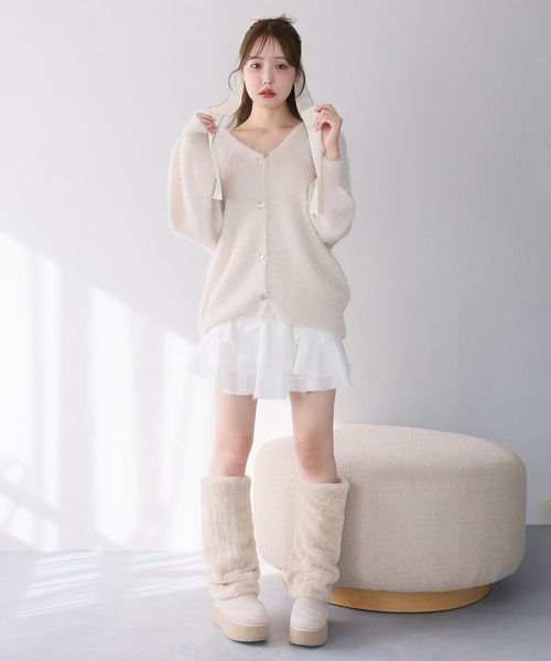 one after another NICE CLAUP（ワンアフターアナザーナイスクラップ）の「【新色追加】2wayフェイクムートンロングブーツ（ブーツ・レディース・オフホワイト/ライトベージュ/モカ・S/L/M）」の8枚目の写真