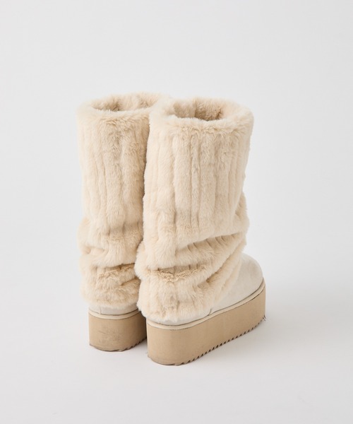 one after another NICE CLAUP（ワンアフターアナザーナイスクラップ）の「【新色追加】2wayフェイクムートンロングブーツ（ブーツ・レディース・オフホワイト/ライトベージュ/モカ・S/L/M）」の13枚目の写真