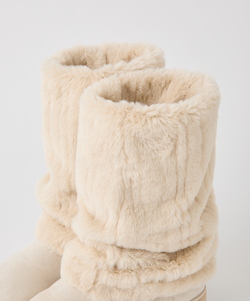 one after another NICE CLAUP（ワンアフターアナザーナイスクラップ）の「【新色追加】2wayフェイクムートンロングブーツ（ブーツ・レディース・オフホワイト/ライトベージュ/モカ・S/L/M）」の15枚目の写真