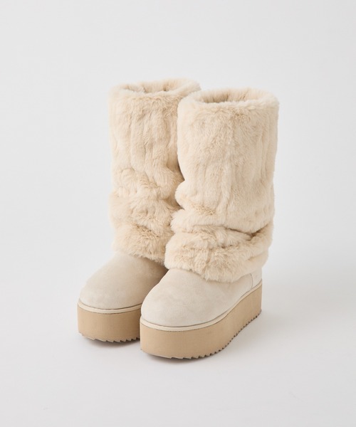 セール】【新色追加】2wayフェイクムートンロングブーツ（ブーツ