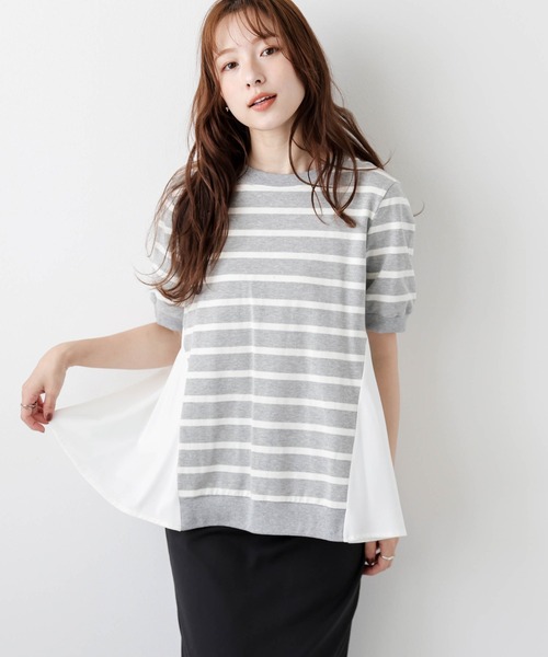 AMELY(エミリー)の「バックフレアボーダートップス(その他トップス・レディース・ホワイト/ネイビー/グレー・フリー)」の3枚目の写真