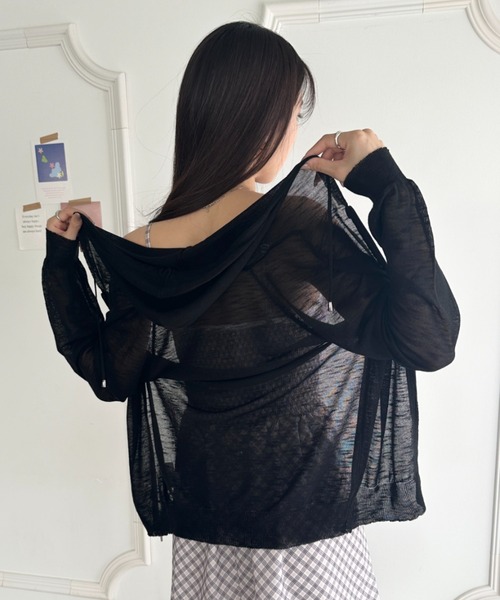 wears（ウェアーズ）の「フード付きシアージップパーカー（Tシャツ/カットソー・レディース・グレー/ブラック/ホワイト/サックスブルー・FREE）」の21枚目の写真