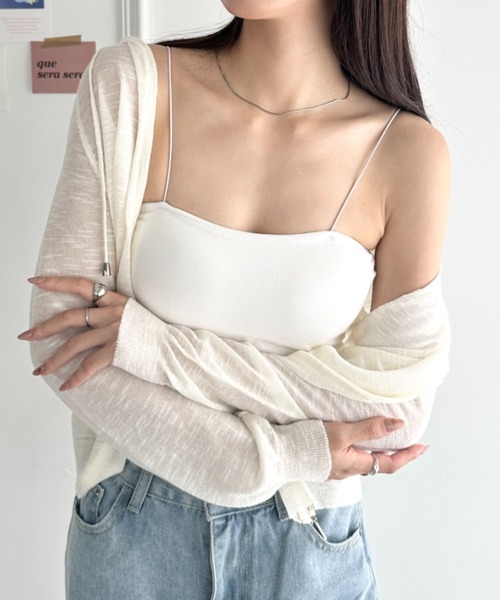 wears（ウェアーズ）の「フード付きシアージップパーカー（Tシャツ/カットソー・レディース・グレー/ブラック/ホワイト/サックスブルー・FREE）」の12枚目の写真