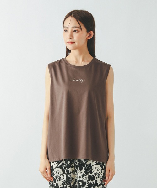 GLOBAL WORK（グローバルワーク）の「リッチクリーンプリントTノースリーブ/572377（Tシャツ/カットソー・レディース・ローズ/チャコールグレー/オフホワイト/ブラウン・LARGE/MEDIUM）」の21枚目の写真
