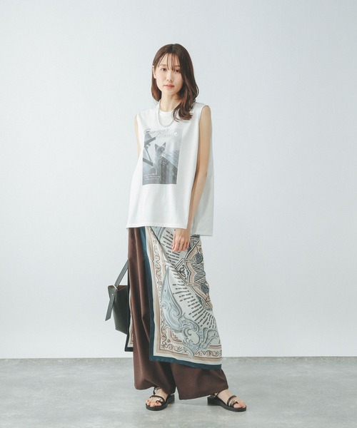 セール】リッチクリーンプリントTノースリーブ/572377（Tシャツ