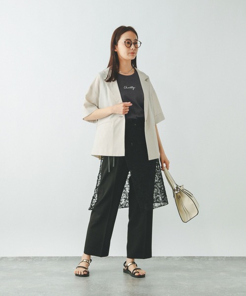 GLOBAL WORK（グローバルワーク）の「リッチクリーンプリントTノースリーブ/572377（Tシャツ/カットソー・レディース・ローズ/チャコールグレー/オフホワイト/ブラウン・LARGE/MEDIUM）」の8枚目の写真