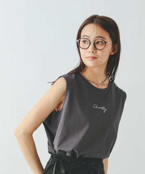 GLOBAL WORK（グローバルワーク）の「リッチクリーンプリントTノースリーブ/572377（Tシャツ/カットソー・レディース・ローズ/チャコールグレー/オフホワイト/ブラウン・LARGE/MEDIUM）」の10枚目の写真