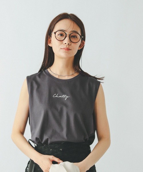 GLOBAL WORK（グローバルワーク）の「リッチクリーンプリントTノースリーブ/572377（Tシャツ/カットソー・レディース・ローズ/チャコールグレー/オフホワイト/ブラウン・LARGE/MEDIUM）」の11枚目の写真