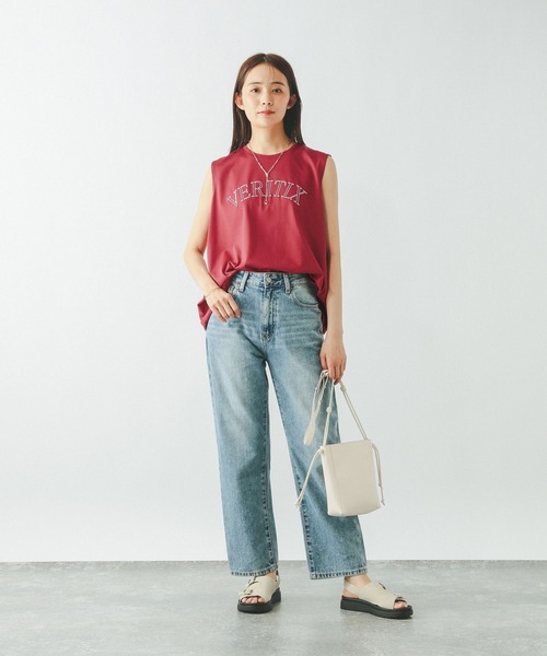 GLOBAL WORK（グローバルワーク）の「リッチクリーンプリントTノースリーブ/572377（Tシャツ/カットソー・レディース・ローズ/チャコールグレー/オフホワイト/ブラウン・LARGE/MEDIUM）」の17枚目の写真