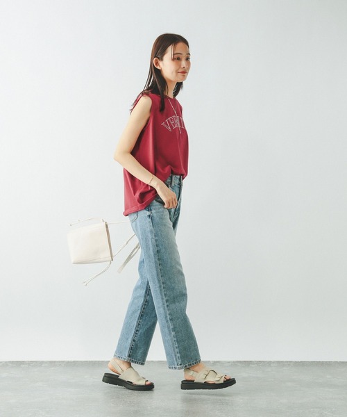 GLOBAL WORK（グローバルワーク）の「リッチクリーンプリントTノースリーブ/572377（Tシャツ/カットソー・レディース・ローズ/チャコールグレー/オフホワイト/ブラウン・LARGE/MEDIUM）」の18枚目の写真
