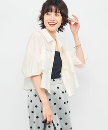 NOLLEY’S | シアーシルキーパール釦フリルブラウス(シャツ/ブラウス)