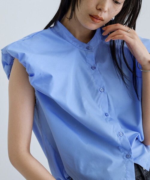 GALLEST(ギャレスト)の「【一部店舗限定】ブロードパフショルブラウス(シャツ/ブラウス・レディース・サックスブルー系2/ピンク/サックスブルー・38)」の11枚目の写真
