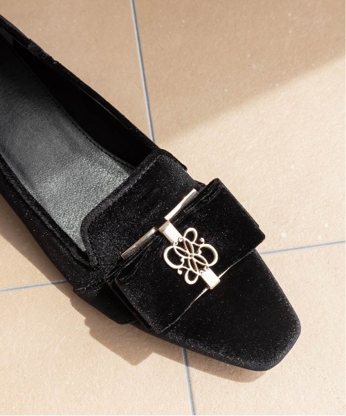セール】モノグラムリボンベロアローファー（ローファー）｜RANDA