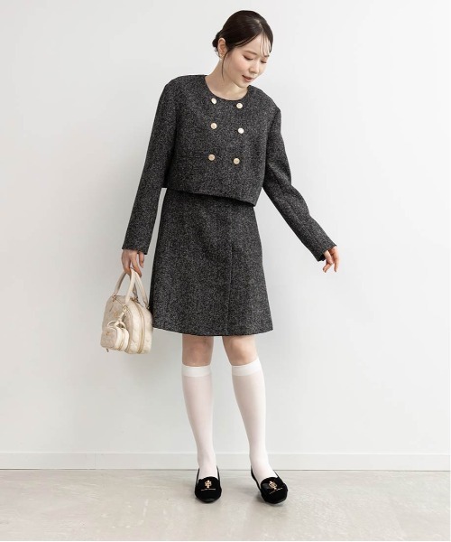 RANDA(ランダ)の「モノグラムリボンベロアローファー(ローファー・レディース・グレイッシュベージュ/ブラック/グレー・S/M/L/LL)」の11枚目の写真