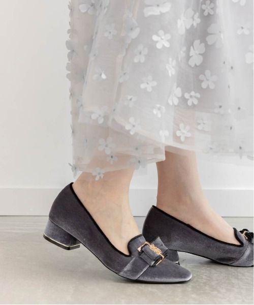 セール】モノグラムリボンベロアローファー（ローファー）｜RANDA