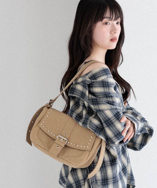 セール】スタッズショルダーBAG 581662（ショルダーバッグ）｜Heather