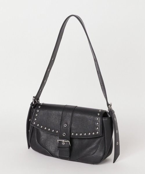Heather(ヘザー)の「スタッズショルダーBAG 581662(ショルダーバッグ・レディース・ブラック/ベージュ・ONE SIZE)」の2枚目の写真