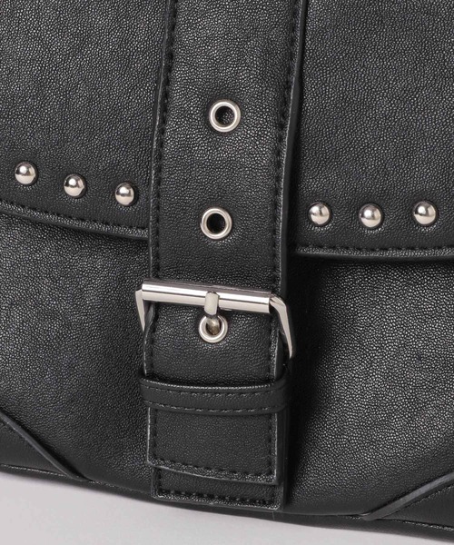 Heather(ヘザー)の「スタッズショルダーBAG 581662(ショルダーバッグ・レディース・ブラック/ベージュ・ONE SIZE)」の6枚目の写真